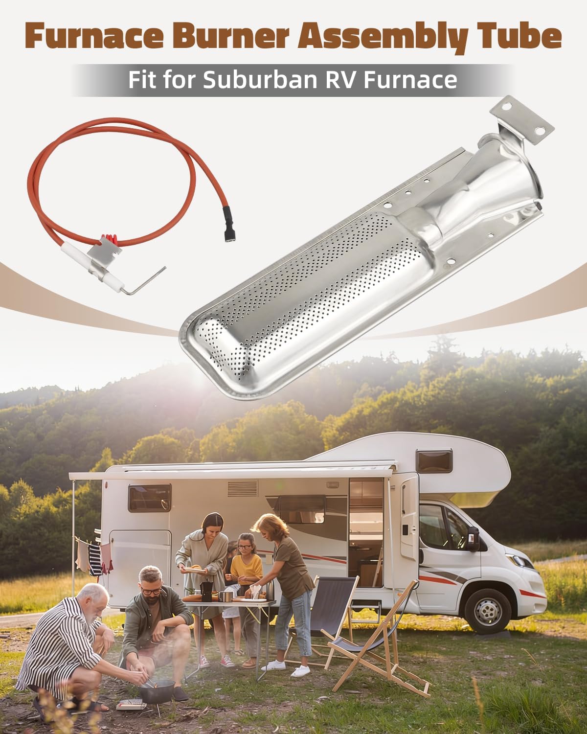 010799 Furnace Burner Assembly and 232286 Single Probe Gas Furnace Igniter Fit for Suburban RV Furnace SF-Series SF-20 SF-25S SF-30 SF-35 SF-42