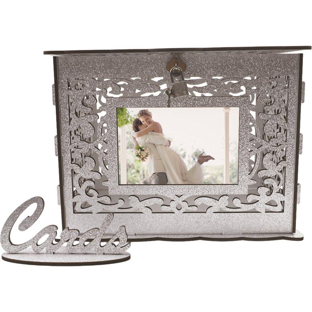Boîte en bois de réception de mariage pour sécuriser cartes et enveloppes