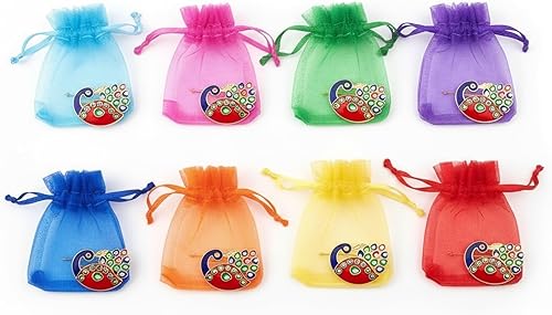 Miniatura 4 de LOVENSPIRE Paquete de 10 soportes Haldi Kumkum Thali de pavo real, regalo de devolución de Pooja, regalos de inauguración de la casa india,