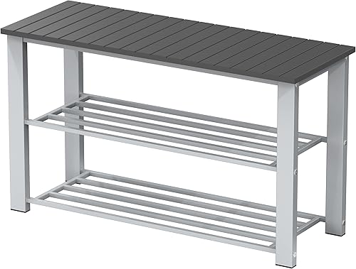 Miniatura 11 de Simple Houseware - Banco de almacenamiento de zapatos con tapa de madera para entrada, color marrón rústico Marrón (Rustic Brown),Marrón