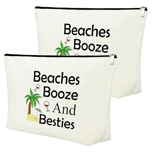2 Pieces Beach Lover Gifts for Women Beach Makeup Bag