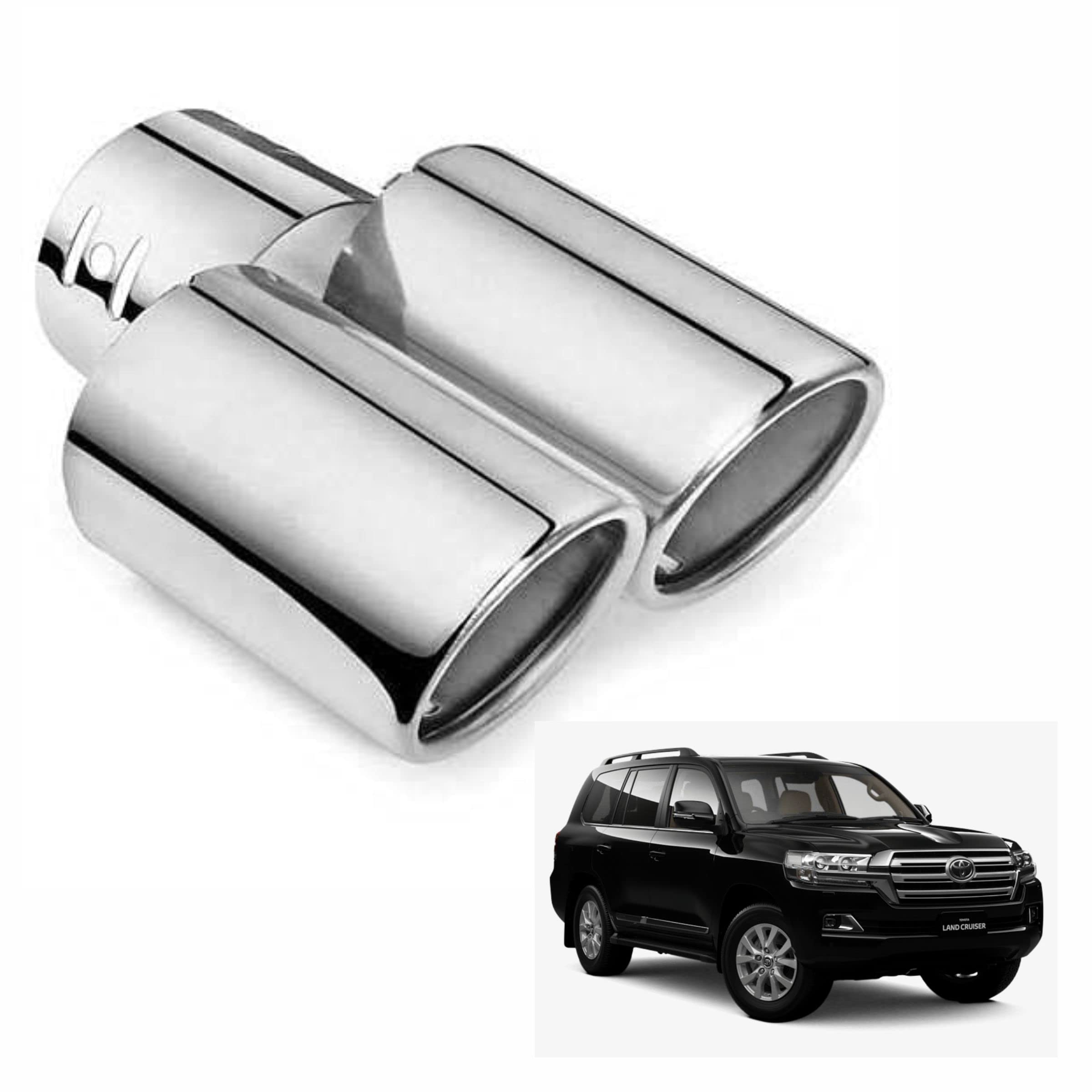 Asryd Dual Silencer Exhaust Tip Pipe Rustproof Stainless Steel Muffler Tail End Outlet 1Pcs For Toyota Land Cruiser-image-47