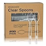 200 Count Clear Plastic Spoons, Heavy Weight Disposable Spoons Cutlery Plastic Utensils, Clear PlasticSilverware Bulk