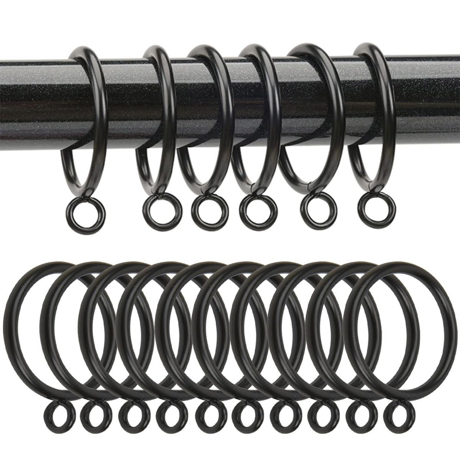 MroMax – 24 Anelli Per Tende Con Occhielli In Metallo – Diametro Interno 28 Mm, Colore Bianco – Scorrevoli E Antiruggine