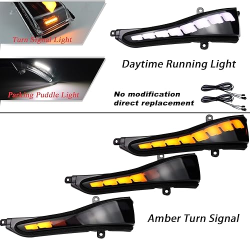 Miniatura 9 de LED Side Mirror Marker Light for Infiniti Q50 Q60 Q70 QX50 QX60 QX70 Indicator Lamps DRL Dynamic Turn Signal Upgraded Mirror LED Blinker Replacement
