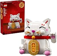 LEGO Lucky Cat 40813 Building Kit - Waving Paw Maneki Neko Toy for Kids 9+, Chinese New Year Decor & Gift