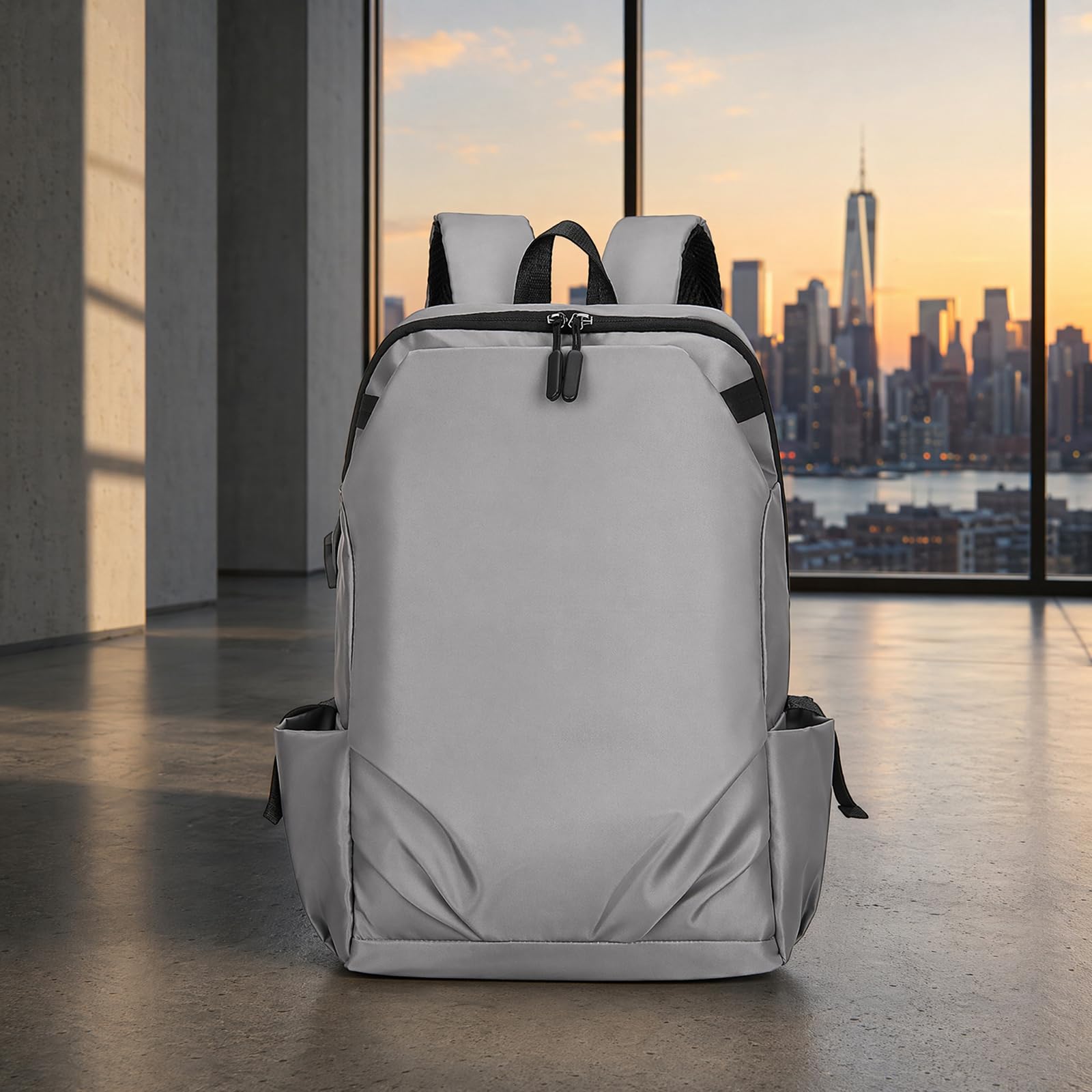 16-calowa wodoodporna plecaka na laptop Oxford, lekka torebka dzienna do pracy, zakrzywione paski Multi Pocket Casual Workbag dla mężczyzn i kobiet,Black