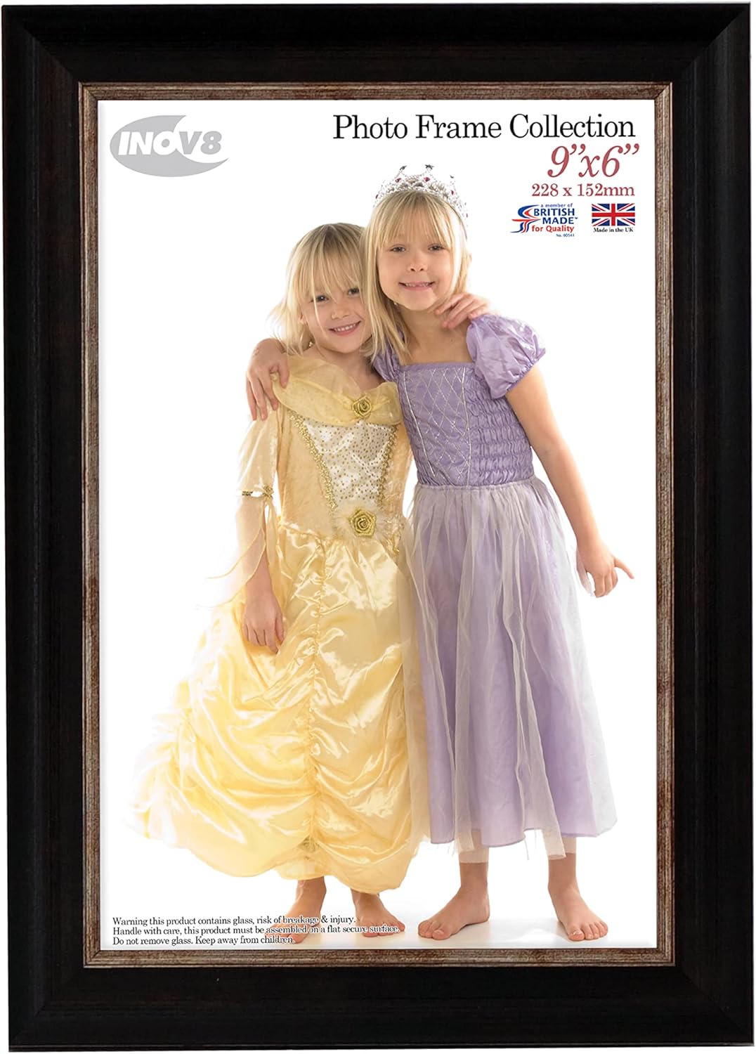 Inov8 British Made Traditional Picture/Photo Frame, 12x8-inch, Small Washed White