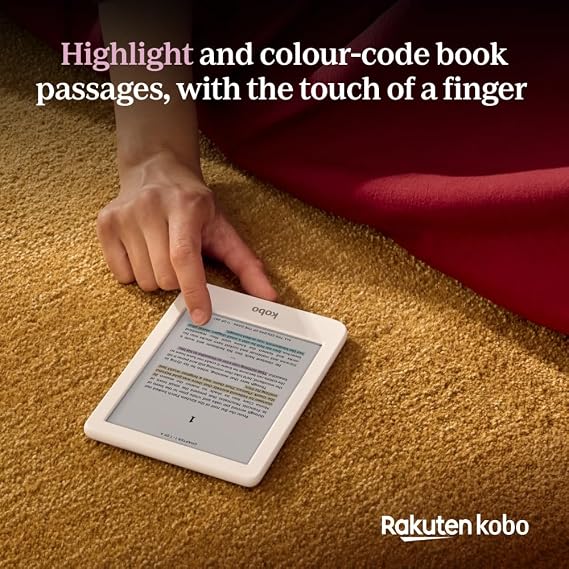 Kobo Clara Colour | Colour eReader | 6 Glare-Free Colour E Ink KaleidoTM 3 Display | Dark Mode Option | Waterproof | Audiobooks | 16GB of Storage | White