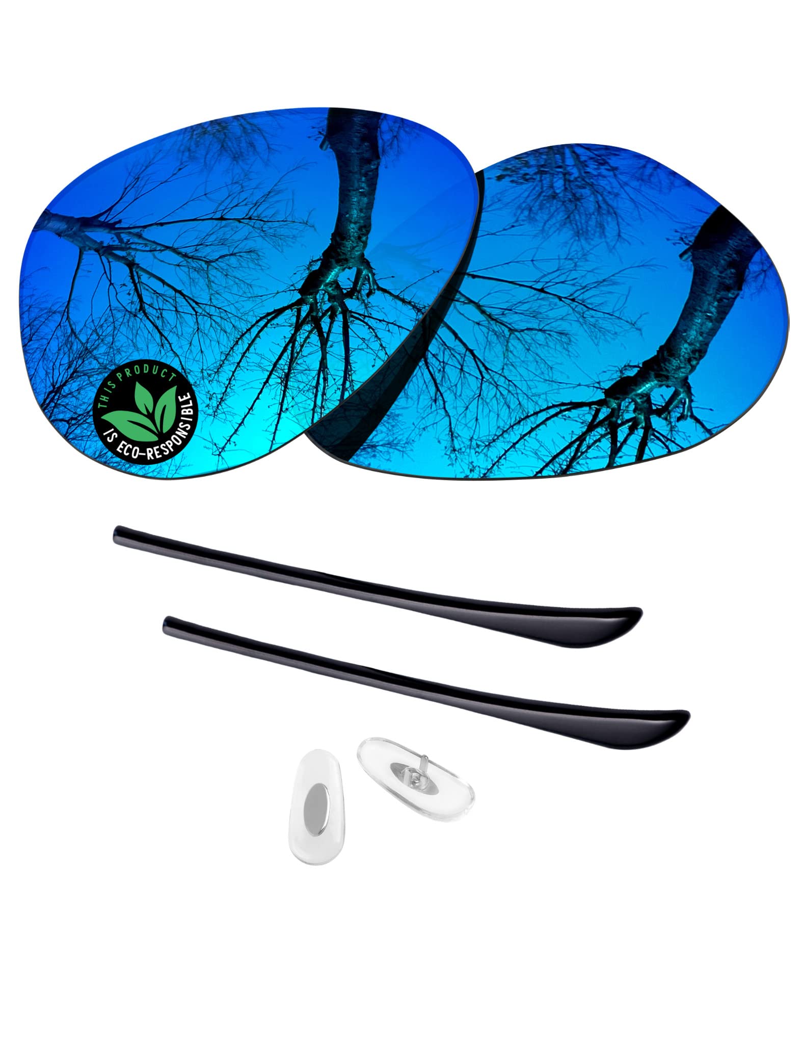 Raydi Polycarbonate Replacement Lenses & Rubber Kits for RayBan Aviator RB3025 58mm Sunglasses