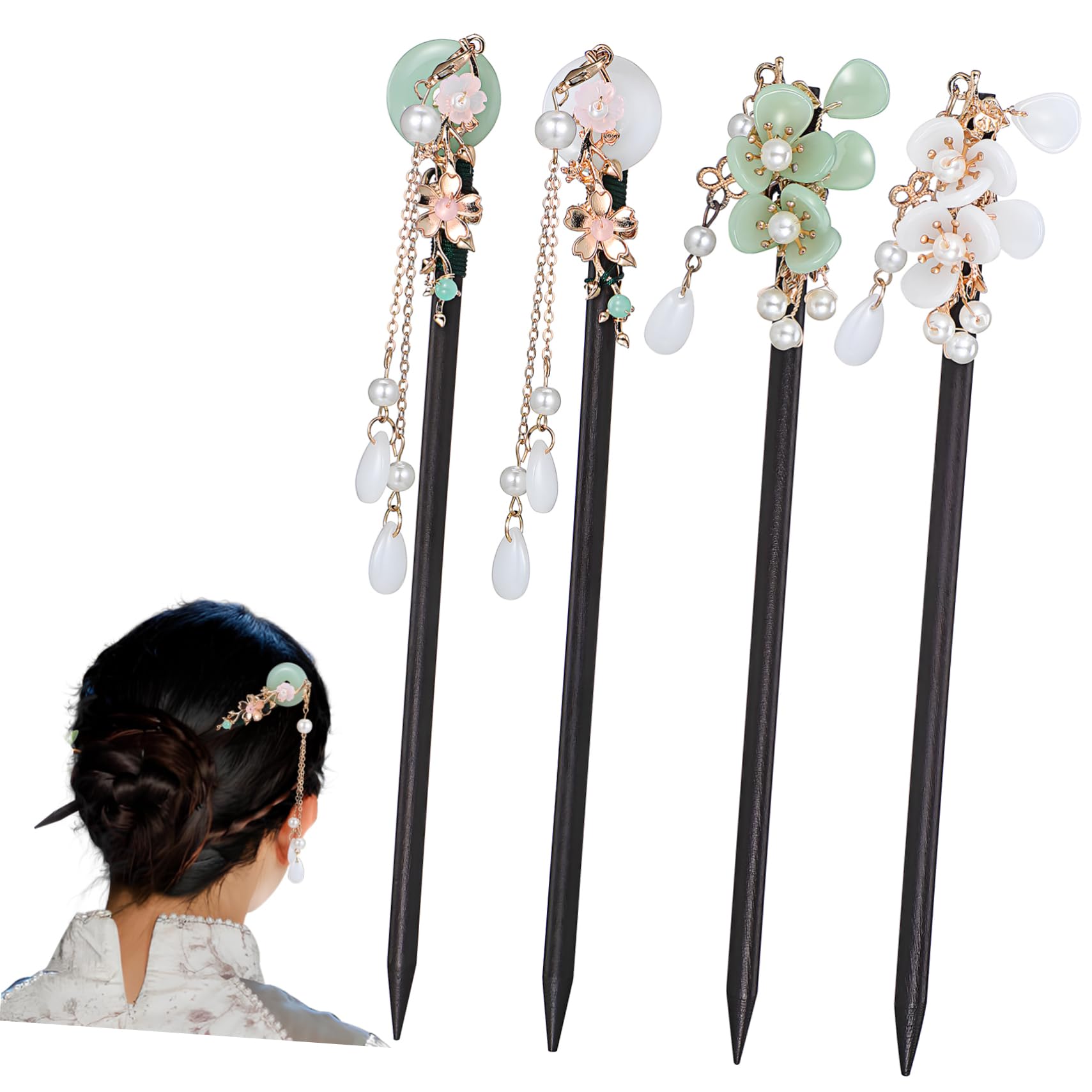 FOMIYES 16 Uds Horquillas Para El Pelo Retro Chino Horquillas Para Pelo Largo Horquilla China Palitos Para El Pelo Para Pelo Largo Palitos Para El Pelo De Madera Palillos Para El
