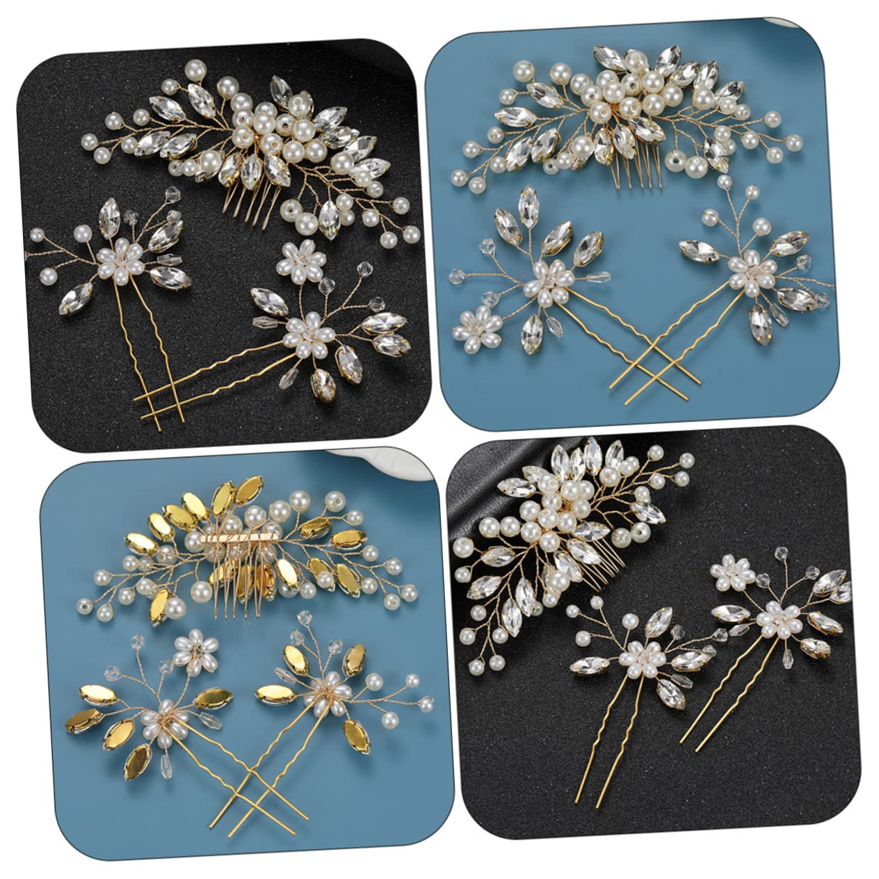 DOITOOL 5 Juegos Horquilla accesorios para el cabello de peines decorativos para el cabello tiara decoración tocados de peines de boda sombrerería colocar Decorar