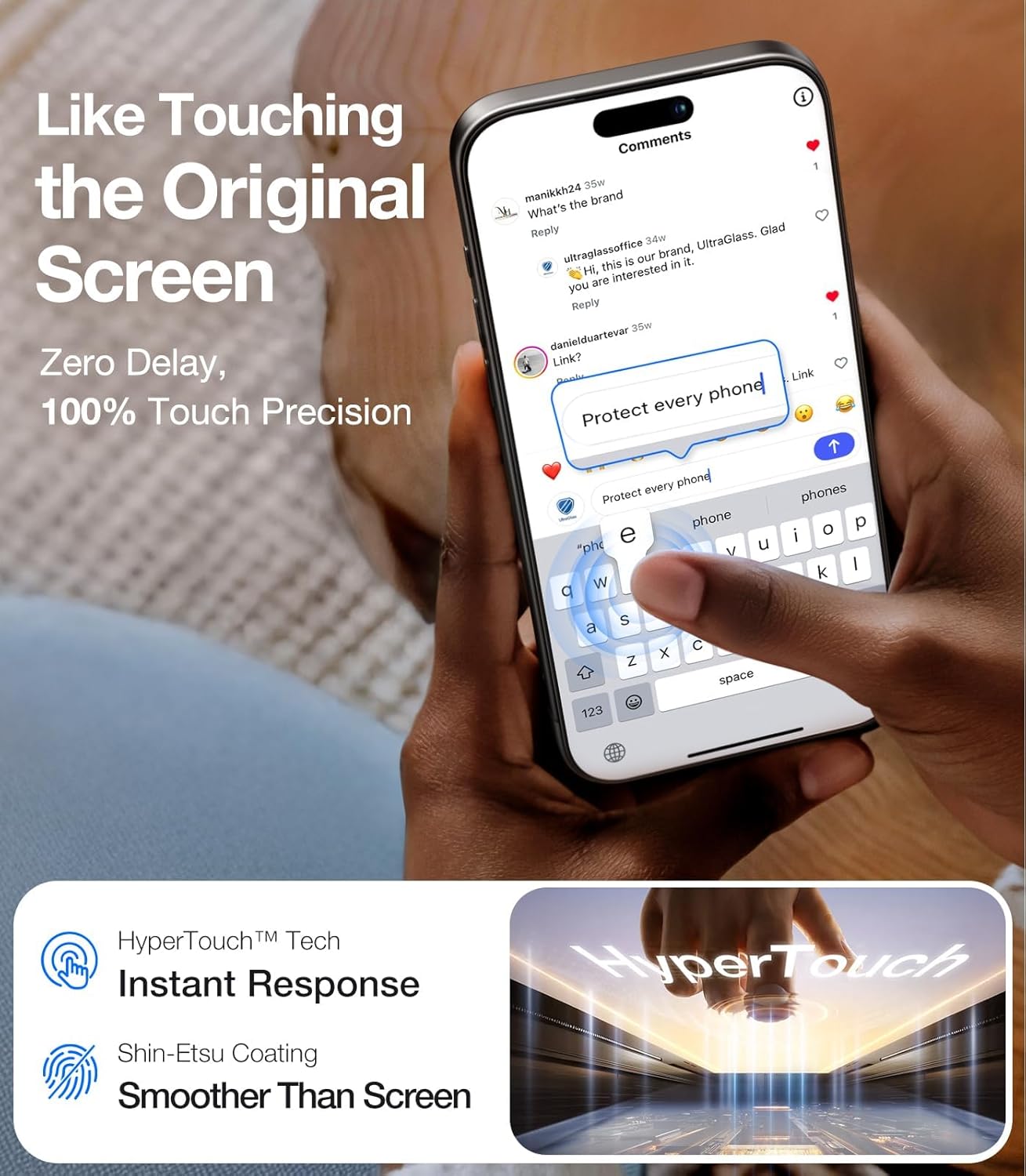 UltraGlass Unbreak Top 9H+ Glass for iPhone 16 Pro Screen Protector 6.3" (12FT Military Grade Shatterproof) Screen Protector 16 Pro Tempered Glass (Longest Durable) Full Coverage 16Pro, 2 Pack - Image 7