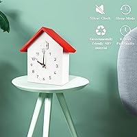 Vista 4 de KEYPOWER - Reloj de pared de cuco, sonidos naturales de pájaros o llamada de cuco, péndulo de reloj con diseño, casa de pájaros, arte de pared