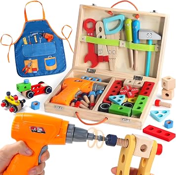 Rtomry Rtomry Mallette de Bricolage et Perceuse Électrique pour Enfant