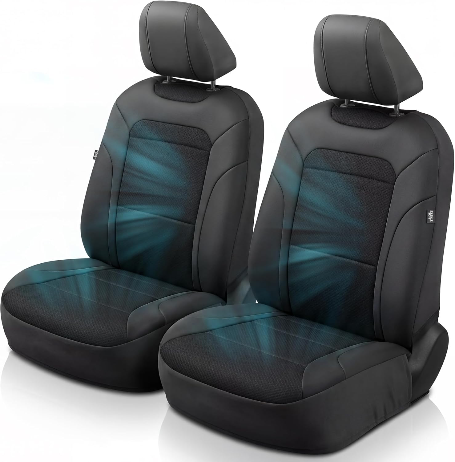 GIANT PANDA Air Cool Mesh Car Seat Cover Custom Fit Subaru Outback Forester Crosstrek Legacy Impreza,Breathable Cooling Seat Protector with Leather Back Pannel(Black)