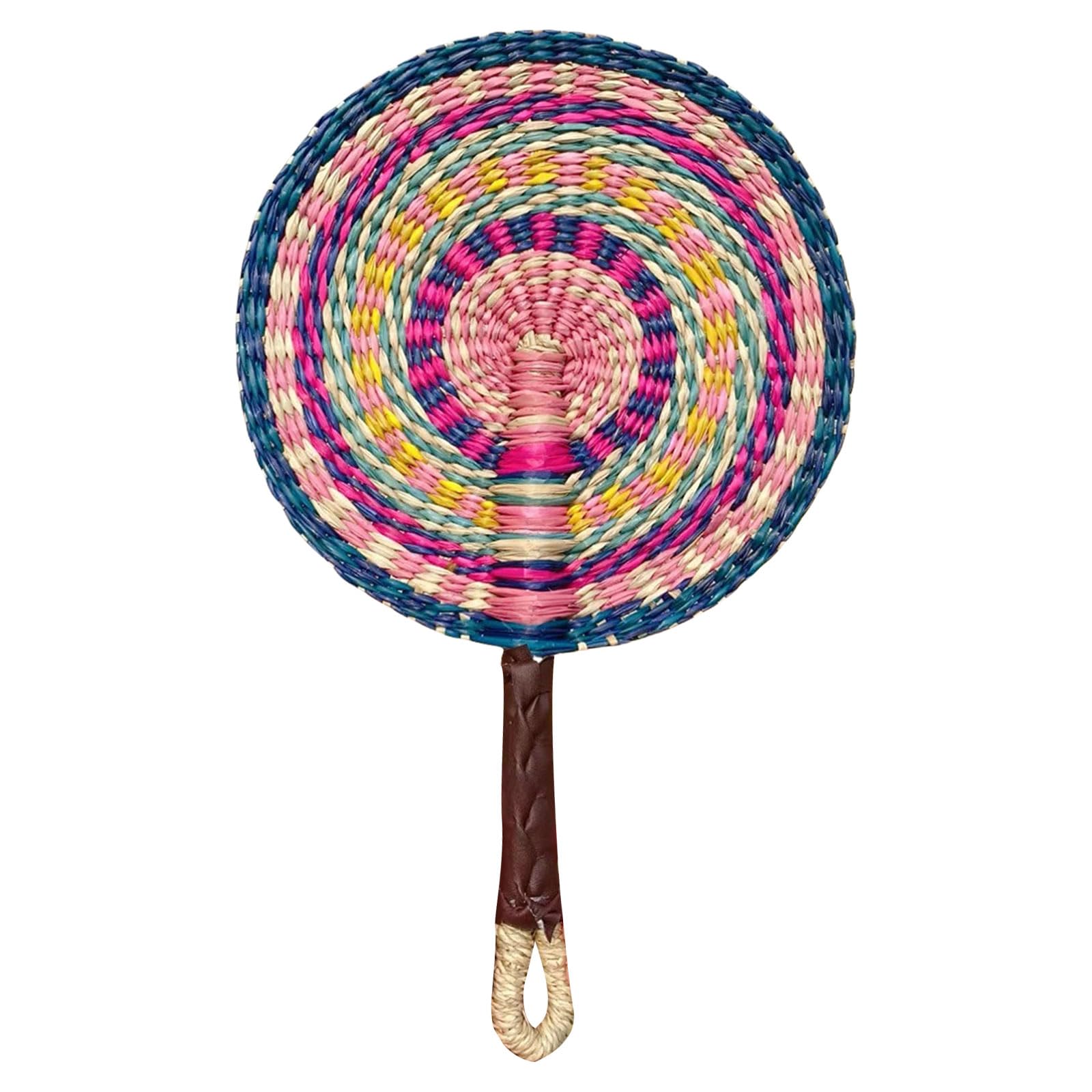 FGDTREE Handheld Woven Straw Fan Handwoven Grass Fan Cooling Hanging Home Wall Decorations Handwoven Grass