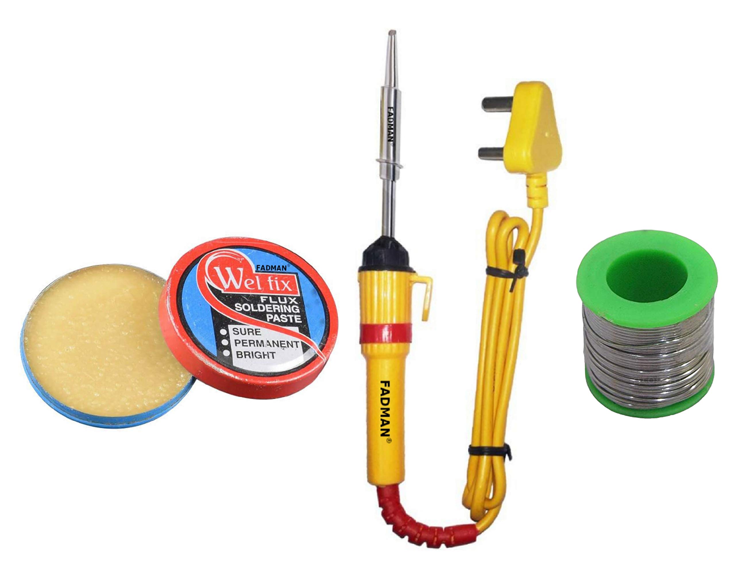 Fadman Corded Electric Soldering Iron 25 W | Best Bundle Kit With Soldering Wire & Soldering Flux, (Combo Of 3)
