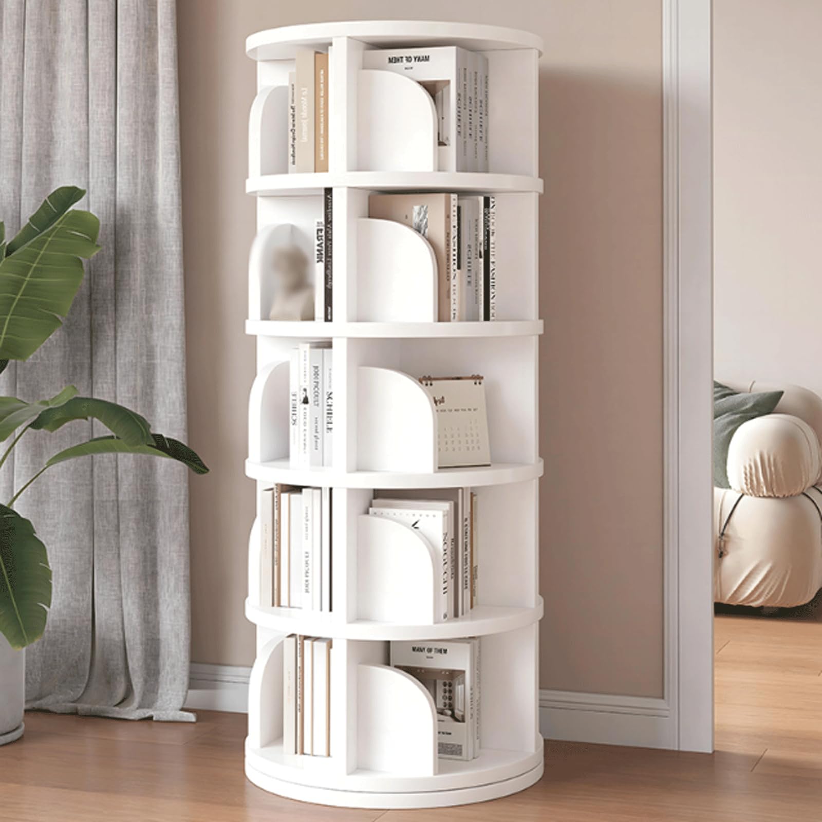 Porta Libri Scaffale Girevole in Materiale PVC Libreria per Bambini Custodia per Libri e portariviste Idea Regalo per Ragazzi e Ragazze