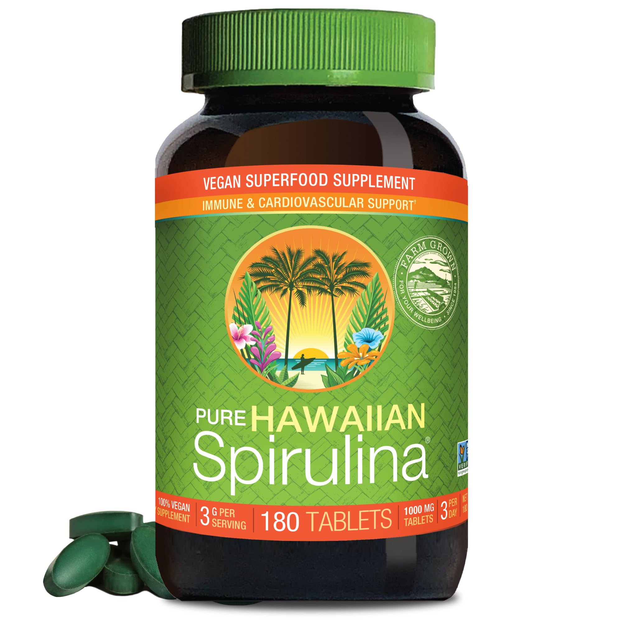 Nutrex Hawaii Pure Hawaiian Spirulina Tablets, Vegan, 500 mg, 400 Count — Amazon image 10