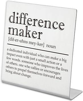 Difference Maker Office Decor Sign for Women Desk Thank You Gifts for Teacher Mentor Leader Coach Boss Manager Inspirational Desk Cubicle Decor Retirement Gift Difference Maker Plaque-tzcc11