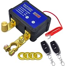 Remote Battery Disconnect Switch 12V W/Voltmeter, Ampper 240A Remote Control Battery Kill Switch for Car Battery Cut Off Top Post Negative, On/Off