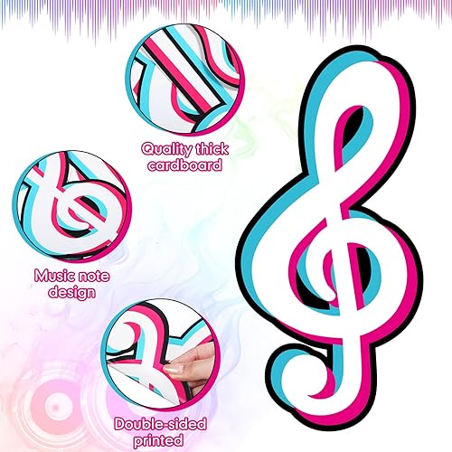 Miniatura 3 de 40 Pieces Music Notes Cutouts Music Party Decorations Musical Notes Silhouette for Music Concert 50's Theme Party Birthday Party Baby Shower School