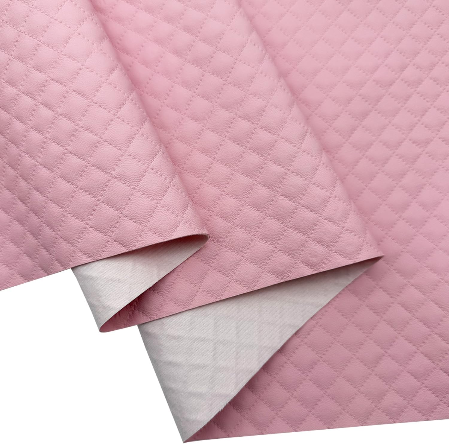 Soft FauxLeather Fabric 16 x 54 Inches Quilted Plaid Upholstery Vinyl for Motorcycle Sofa Bags Chairs Car Seats Upholstery DIY Crafts (Black)