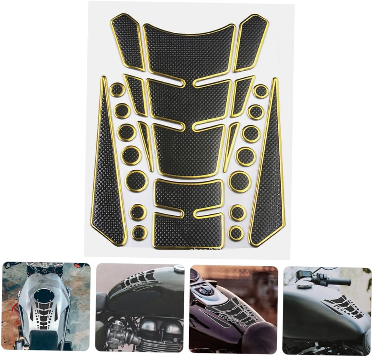VOSAREA 2pcs Motorcycle Tank Covers Gas Cap Sticker Fuel Tank Decal Easy DIY Install Multiple Styles