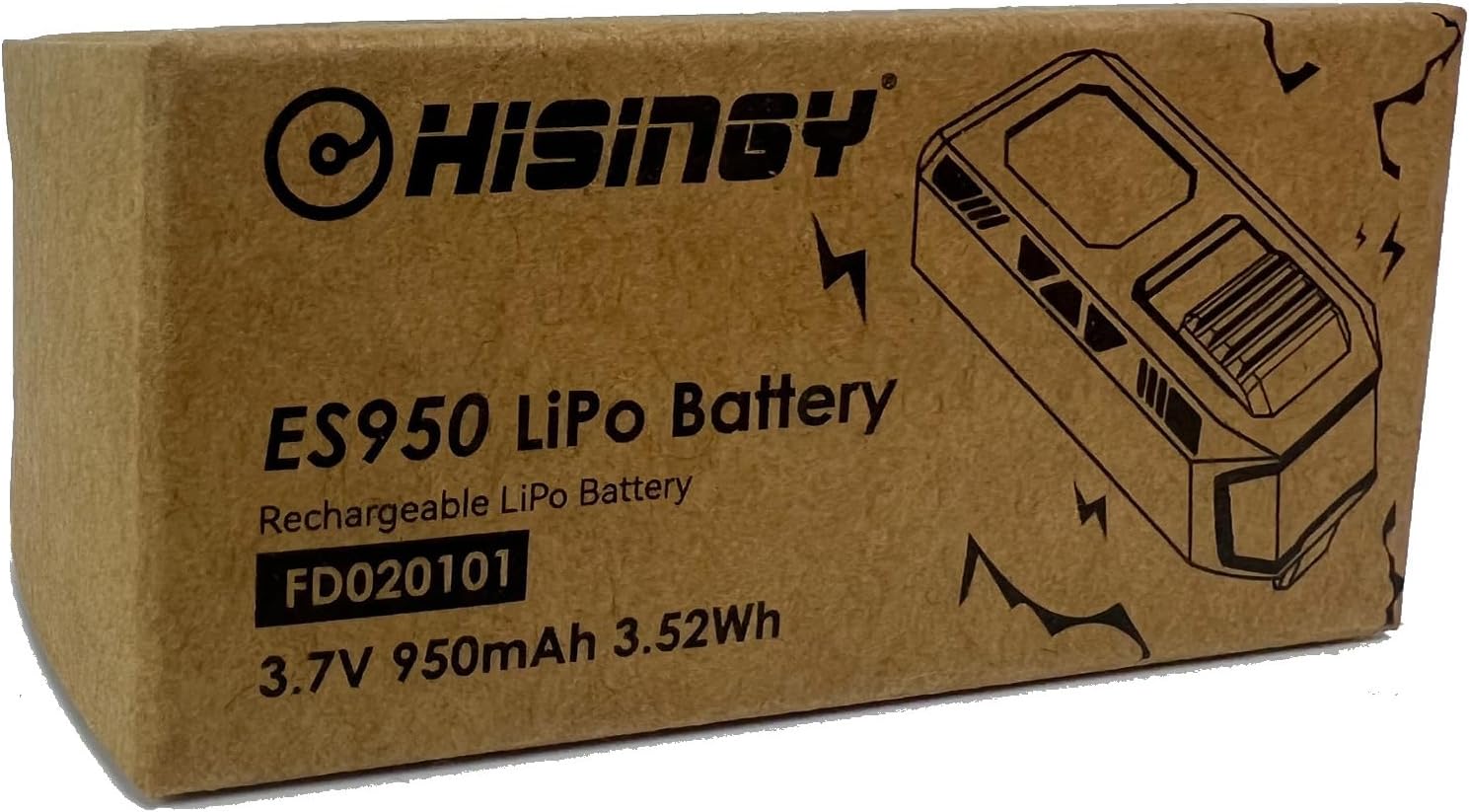 HISINGY Drone Battery for Firefly Collection、MACH 500 & SKYBREAKER, ES 950mAh Lithium, 3.7V, Extend Flight Time,Drone Accessories