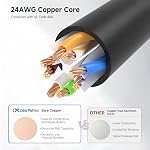 Cable Matters 5-Pack Snagless Cat6 Ethernet Cable 7ft (Cat6 Cable/Cat 6 Cable) in Black 7 Feet - Available 1FT - 10FT in Length