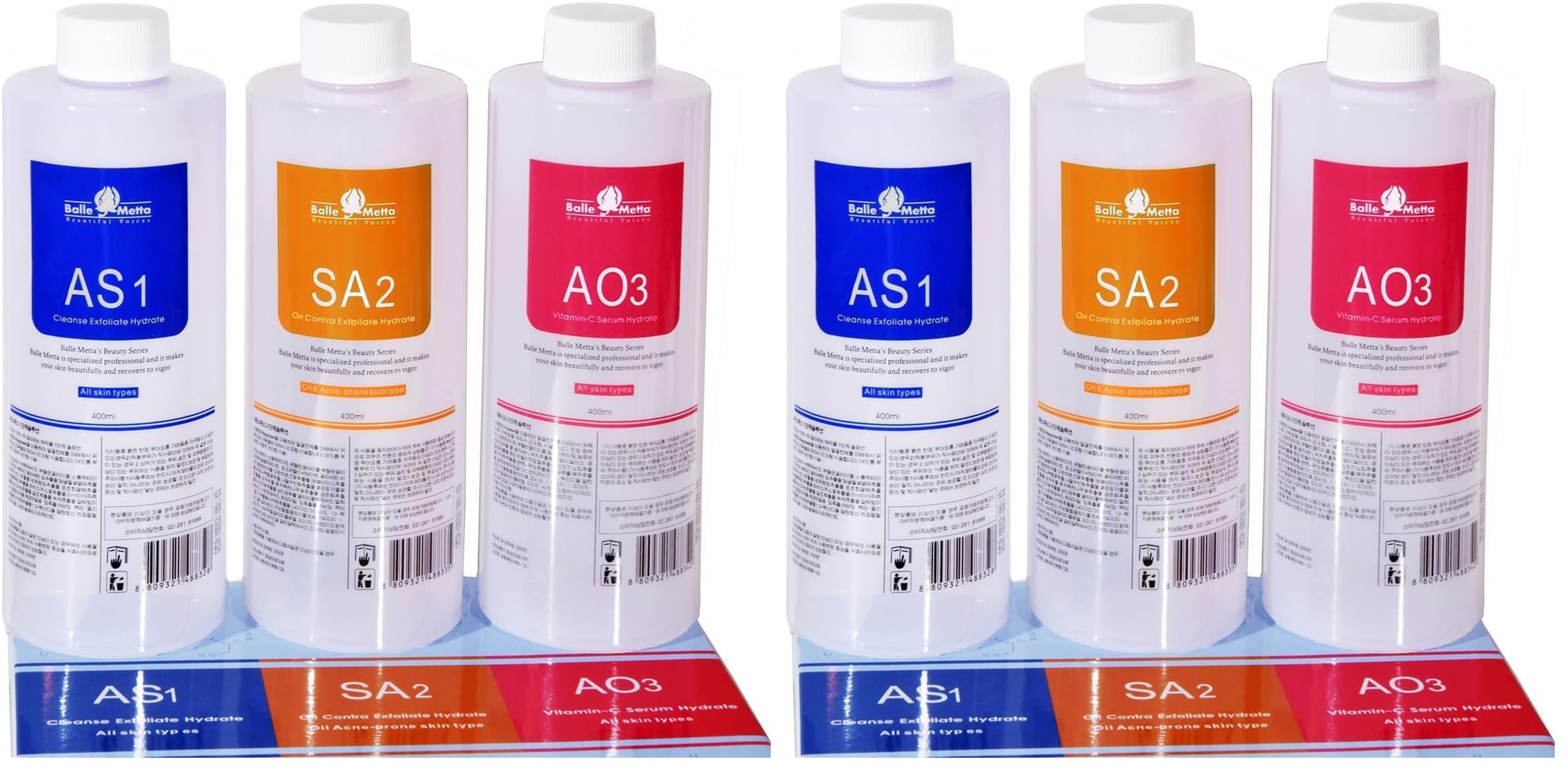 Skin Care Facial Beauty Aqua Peel Solution 400 ml Per Bottle Face Cleansing And Moisturising (Packung mit 2)