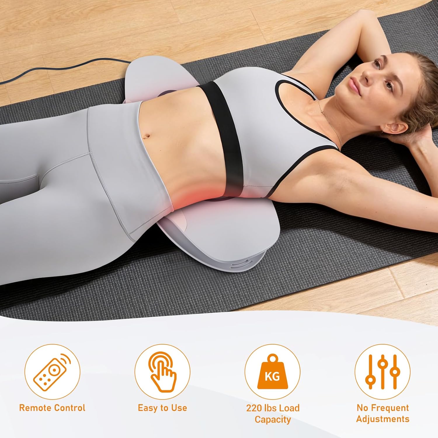 Multifunctional Electric Lumbar Traction Device for Lower Back Pain Relief, Cordless Battery-Powered, Back Traction Device with 3 Modes Dynamic Traction, High-Temp Thermotherapy & Manual Adjustment