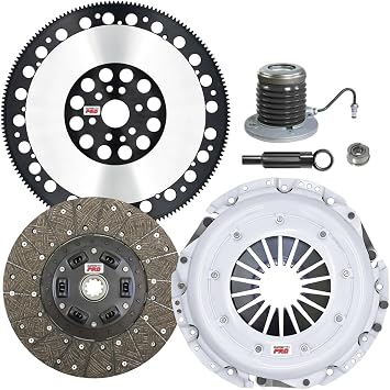 ClutchMaxPRO Performance Stage 1 Clutch Kit with Chromoly Flywheel with Slave Cylinder Compatible with 2005-2010 Ford Mustang GT, Bullitt, Shelby GT 4.6L V8 (CP07287HDWS-LSF07023-ST1)
