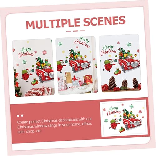 Miniatura 6 de Garneck 1 juego de calcomanías de pared de Navidad para ventanas, calcomanías de pared de Navidad para ventana, decoración de pared de Navidad,