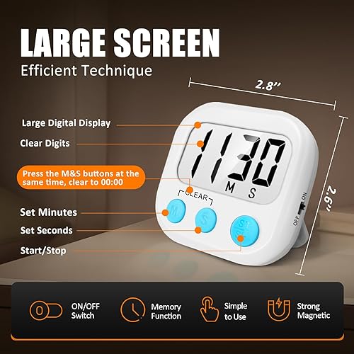 Miniatura 10 de Temporizadores de cocina con anillo fuerte digital para cocinar magnético verde