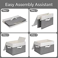 Vista 8 de GRANNY SAYS Fabric Storage Boxes, Memory Keepsake Box, Large Storage Bins with Lids, Closet Organizers, Toy Box, Storage Baskets for Shelves