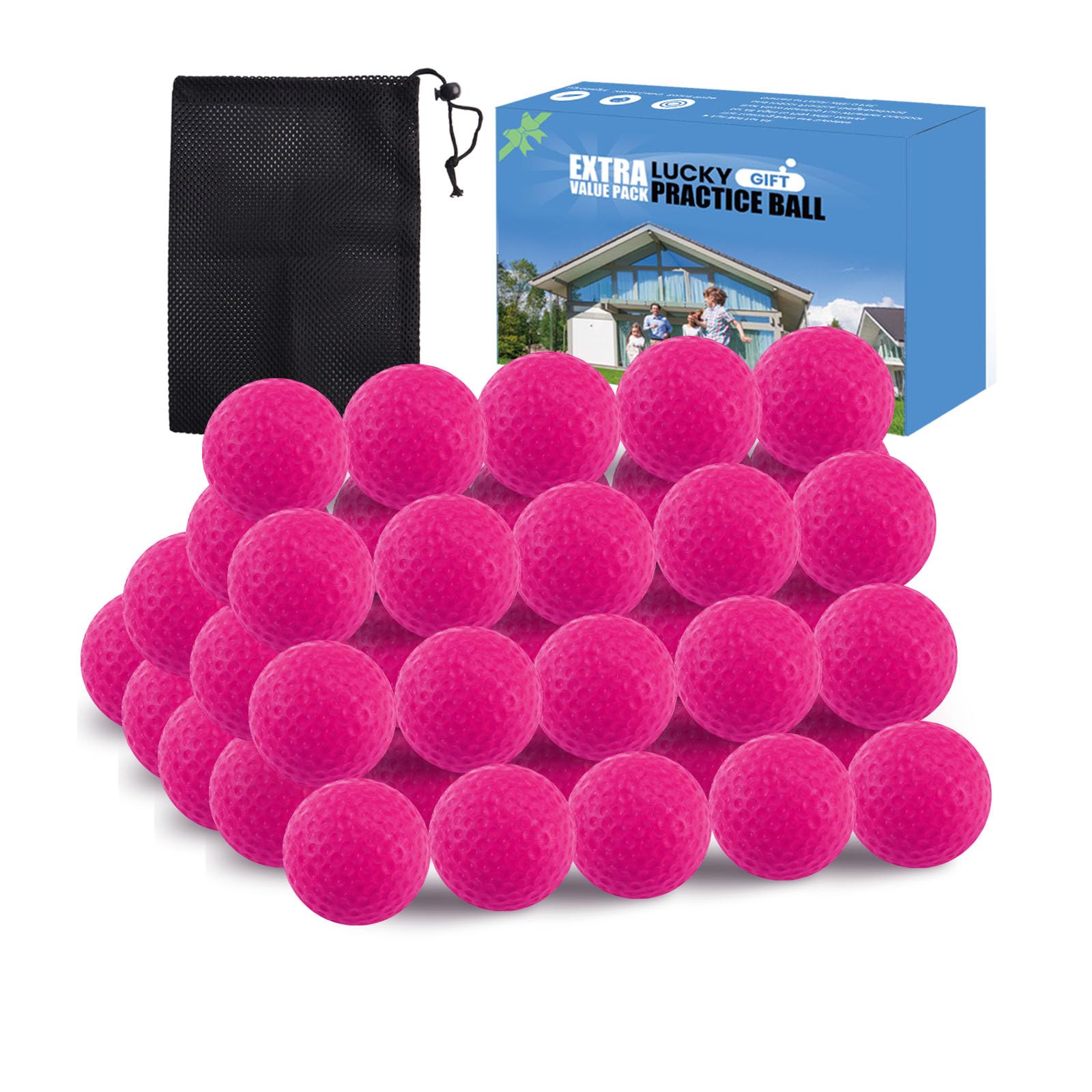 FINGER TEN Golf Practice Balls Foam Colored Value 12 24 50 Pack, Lightweight Golf Ball Limited Flight for Indoor Outdoor Driving Range Backyard