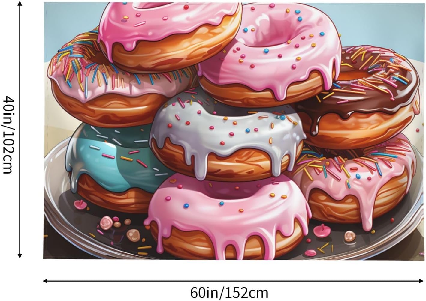WSOIHFEC Tapestry Wide Wall Hanging Cartoon donuts Tapestry Vintage Lightweight Wall Blanket Funny Tapestry Wall Art Home Decor Soft Mural for Bedroom Dorm Living Room 60 X 40 Inch image 2