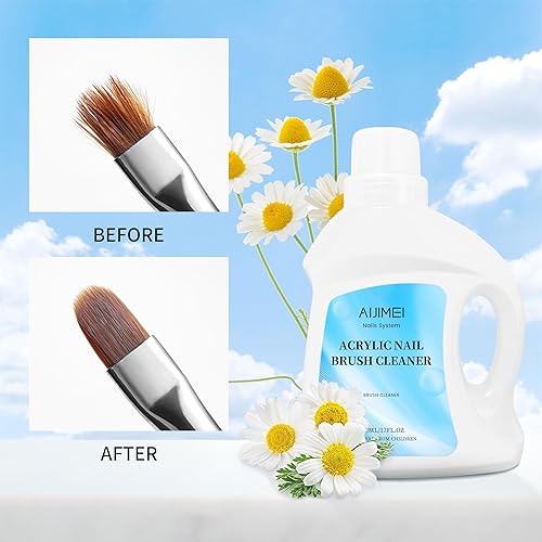 Miniatura 2 de AIJIMEI Limpiador de pinceles de uñas acrílicas, 17 onzas líquidas, 16.9 fl oz, limpiador de brochas acrílicas, solución líquida para pintura