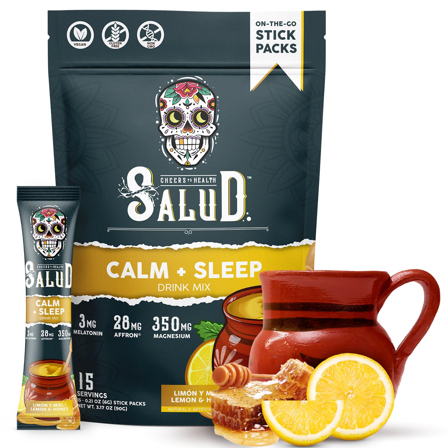Amazon.com: Salud 2-in-1 Sleep Aid + Calm Drink Mix, Lemon Honey