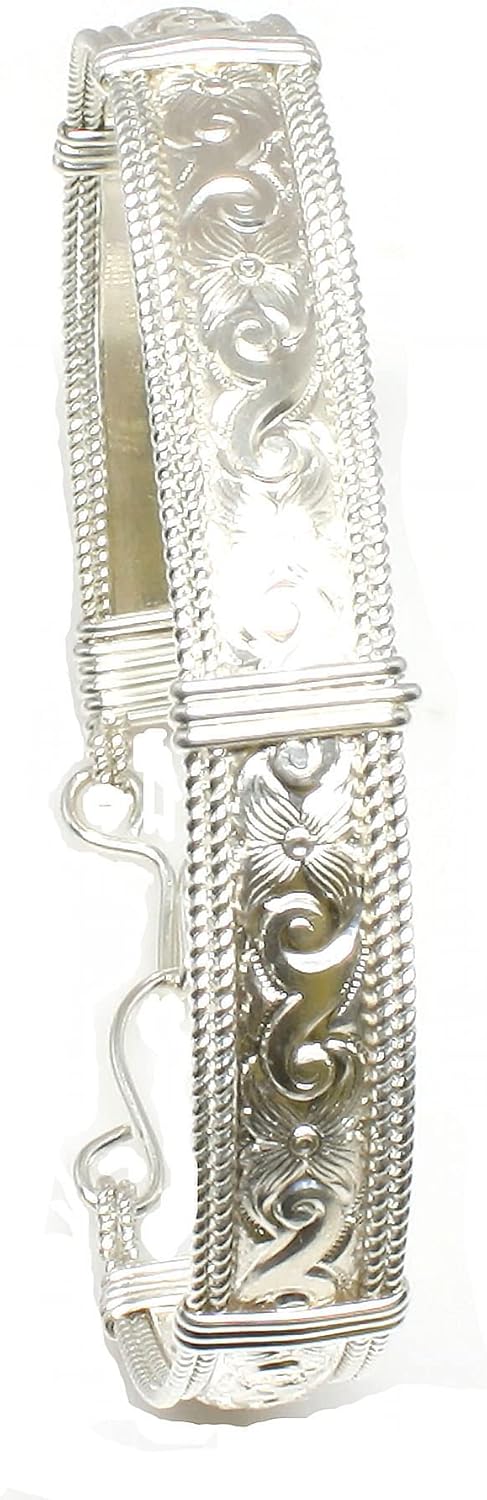 Handmade Sterling Silver Bracelet for Women, 925 Silver Bangle Bracelet