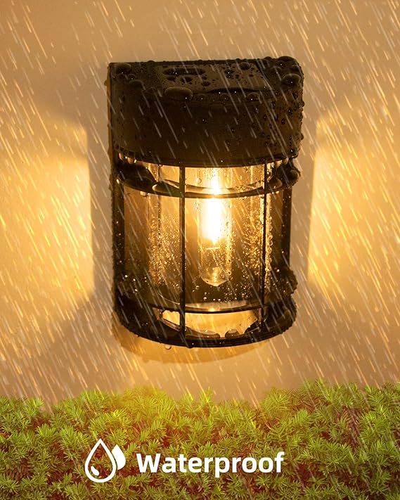 nipify nipify Wandlamp op zonne-energie, voor buiten, 6 stuks, wandlamp op zonne-energie voor buiten, tuin, IP65 waterdicht, led-zonnelampen voor buiten, wandlamp, buitenlamp, draadloos, voor veranda photo 3