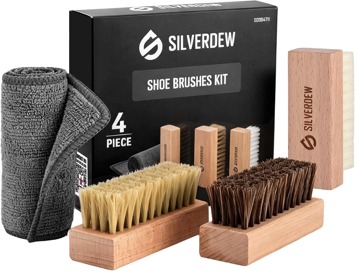 4PCS Shoe Brush Kit for Leather, Suede, Nubuck, Canvas & Sneakers