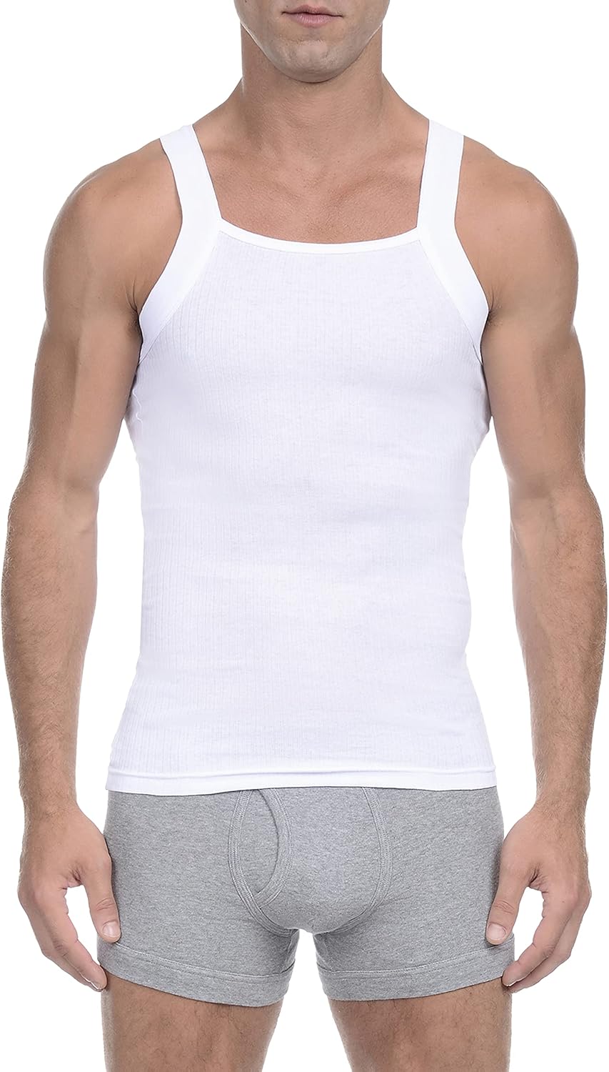 2(X) IST Mens Essential Cotton Square Cut Tank 2-Pack - Image 2