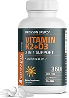 Vista 9 de Bronson Suplemento de Vitamina K2 D3 (MK7) Fórmula No-GMO Vitamina D3 5000UI (125 mcg) & 90 mcg K2 MK-7, Complejo D & K Fácil de Tragar, 120 Tabletas