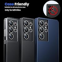 Vista 118 de WSKEN for Samsung Galaxy S24 Ultra Camera Lens Protector, Ultra Thin Scratch Resistant 9H Tempered Glass with Aluminum Metal Circle Camera Screen