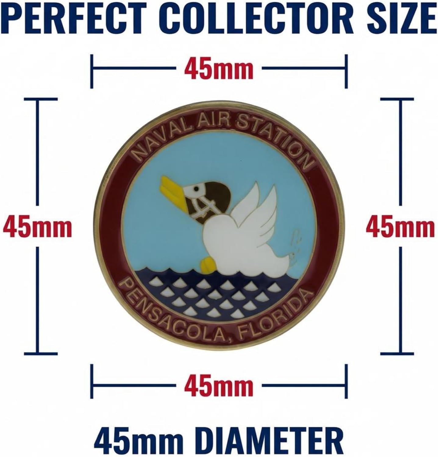 US Navy NAS Pensacola Challenge Coin – Officially Licensed Naval Air Station Florida “Cradle of Naval Aviation” Collectible Military Coin, Gift for Navy Veterans & Aviation Enthusiasts