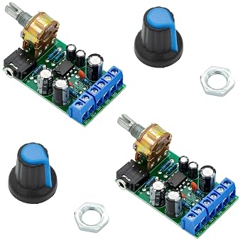 2PCS DC 1.8-12V TDA2822M Audio Amplifier Board 2.0 Channel Stereo AMP Module with 3.5mm AUX Input, Compact Design High Efficiency Audio Output Ideal for PC Speakers and DIY Electronics Projects