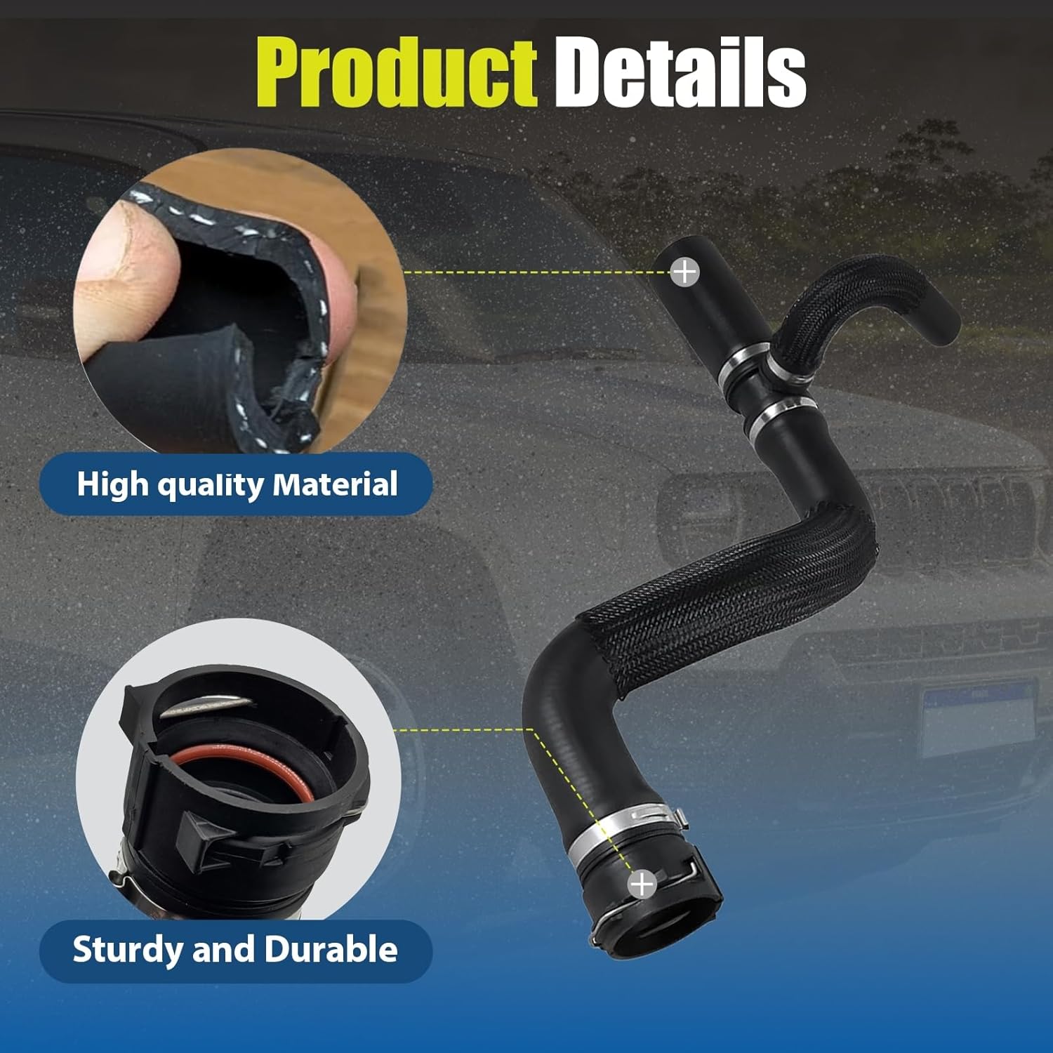 Radiator Coolant Hose Compatible with Jeep Renegade 1.3L 2.4L 2015 2016 2017 2018 2019 2020 2021, Replace 68246567AA